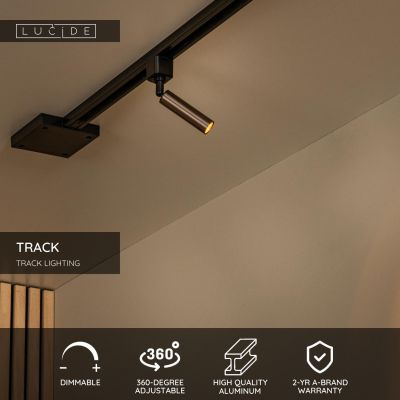 Lucide TRACK KEONI Track spot - 1-circuit Track lighting system - 1xG9- Coffee (Extension)